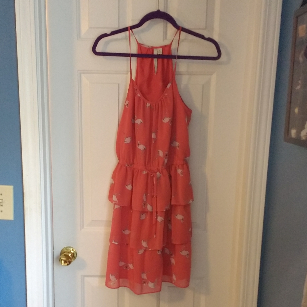 LC Lauren Conrad Pink Flamingo Dress Size 6
